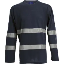 150g Long Sleeve Safety T-Shirt Navy